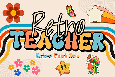 Retro Teacher is a stylish duo font decorative font