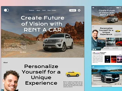 Car Rental Web Landing Page Ui Exploration 3d animation app art branding design flat graphic design icon illustration illustrator logo minimal motion graphics typography ui ux vector web website