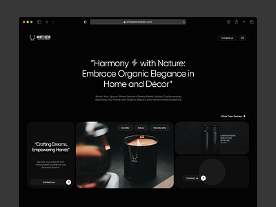 White Deer Landing Page animation candle clean dark dark mode interface landing landing page minimal responsive saas sculpture ui user interface ux website