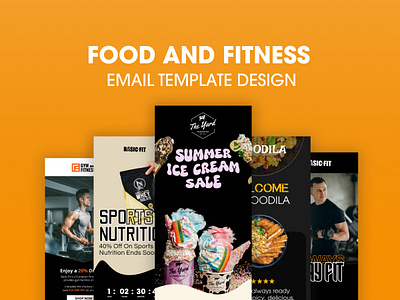 Food and Fitness Email Design email email design email template fitness fitness email template food food email food email design illustration ui uiux uiux design web app
