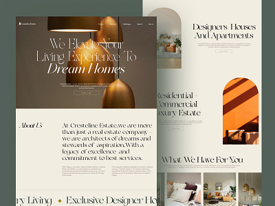 Cresteline Estates - Real estate landing page classic theme design designers landing page minimal design realestate single page typography ui ui designs ux web design website