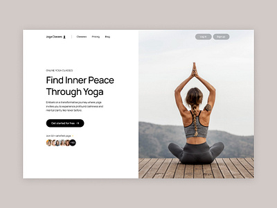 Online Yoga Classes Hero Section branding design graphic design illustration landing page ui ui design ux ux design web