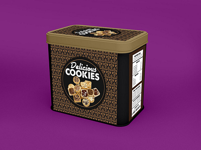 Cookies Tin Box Label Design box design box label branding business identity cookies design food label graphic design label label design marketing package packaging packaging design tin box