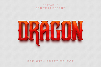Dragon and Active 3d Text Effect action