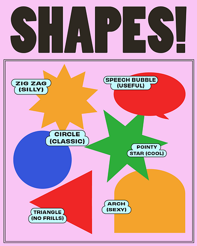 SHAPES! Poster design design graphic design illustration illustrator poster shapes typography vector