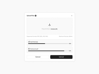 File Uploader Modal clean components file uploader minimal modal modaldesign modals simpledesign ui upload upload files uploader user interface