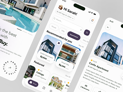 Real Estate App Design 3d app concept design interface mobile app mockup real estate ui ux