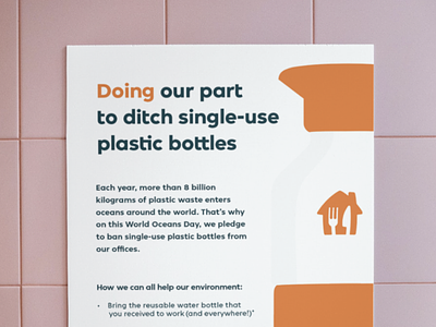 World Oceans Day with Dopper (office poster) bottle corporate comms creative dopper dtp graphic design office plastic ban poster poster design print sustainability vector world oceans day