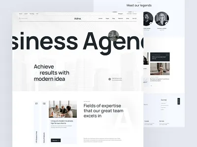 Adina Business & Finance Website Design adina consultancy finance footer header insurance landing page service testimonials ui ui design ux ux design