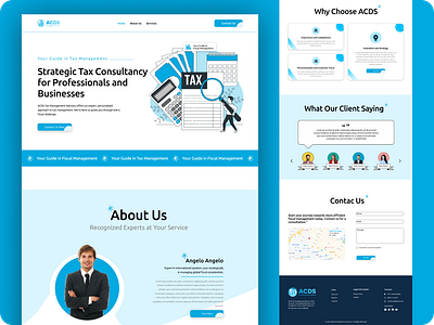 Web Design for ACDS Tax/Finance Management Advisory! finance landing page tax ui design uiux ux design web design
