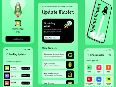 Update (Software) Master App - Light Mode🔥 3d branding graphic design ui