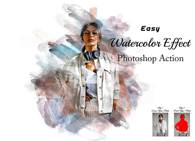 Easy Watercolor Effect Photoshop Action adobe photoshop
