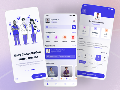 Doctor Appointment App design doctor app doctor appointment app doctor consultation doctor finder healthcare iosapp medical medical app medicie medicine mobile app nurse schedule specialist treatment trendy ui ux design