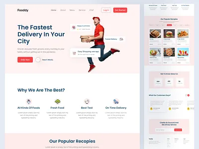 Food delivery Landing Page food delivary web