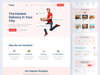 Food delivery Landing Page food delivary web