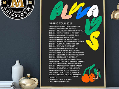 Alvvays US Spring Tour 2024 Schedule Tour Date List Home Decor P design poster