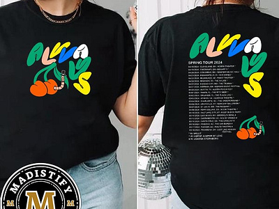 Alvvays US Spring Tour 2024 Schedule Tour Date List Double Sided design tshirt