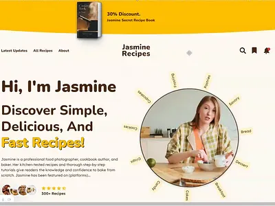 Jasmine Recipes graphic design ui