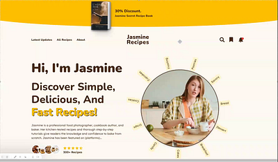 Jasmine Recipes graphic design ui