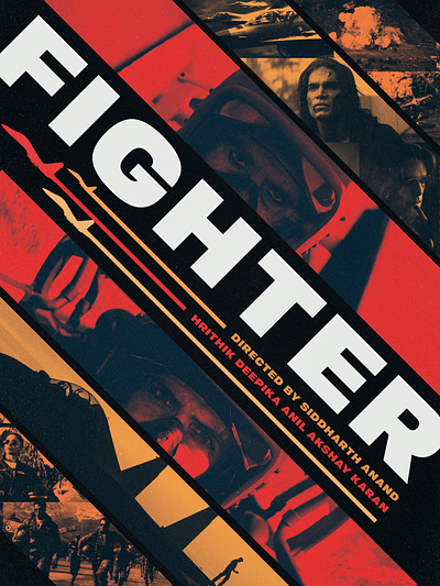 FIGHTER Poster Design bollywood design fanmade fighter graphic design illustration photoshop poster poster design top gun