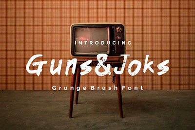 Guns & Joks Brush Grunge Font brush font display font font grunge font guns joks brush grunge font handwritten font logo type typeface