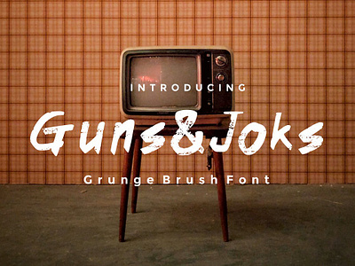 Guns & Joks Brush Grunge Font brush font display font font grunge font guns joks brush grunge font handwritten font logo type typeface