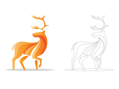Illustration of a vector deer app branding design graphic design illustration logo typography ui ux vector