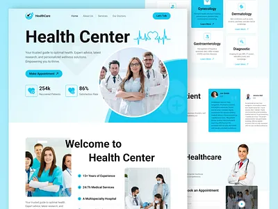 Medical Website Landing Page design doctor health health care healthcare home page hospital lab landing page medical medical care medicine modern science ui ux web web design website website design