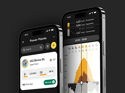 Power Plants & Energy Balance app balance battery chart data design digital electricity energy plant power product design production renewable solar ui ui design uiux ux vizualisation