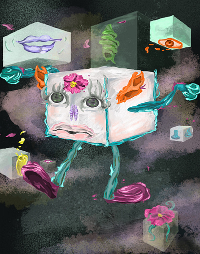 Le-monster Kid Art Imagining cube fantasy monster void