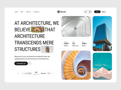 Architecture website - Hero design architecture branding building creative engineer portfolio landing page design minimal product real estate ui ux website