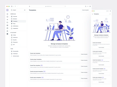 Template Management Settings design illustration interface manage product product design project project management responsive screen templates ui ui design ux web design