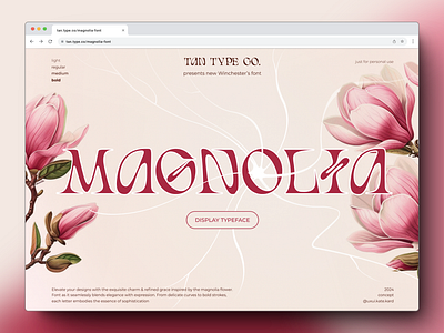 Concept for Tan Type font page flora flowers font landing page ui