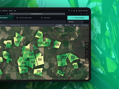 Monitoring Crop Growth ag agri agriculture app crop design digital farm farming growth index monitoring precision product design saas software ui ui design uiux ux