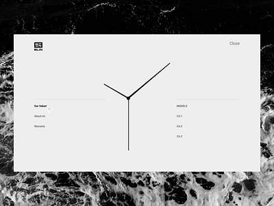 Clock menu landing [ navbar/footer ] blackandwhitedesign creativenavigation ecommercewebsite luxurybranding minimalism modernui navbar responsivedesign timepiece userinterfacedesign webdesign