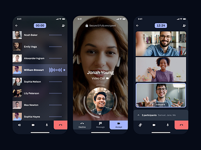 Dynamic Connections: Exploring Group Audio and Video Calls app audio call calling chat communication conferencing design digital group message messaging product ui ui design uiux ux video