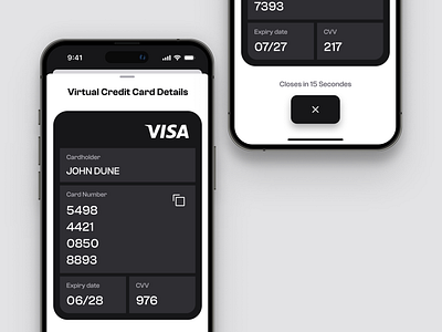 Credit Card Details app bank card credit design detail digital finance fintech modal neobank product ui ui design uiux ux visa