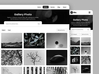 Gallery Photo Web Design for Photographer Portfolio branding dekstop design exploration figma gallery gallery page gallery portfolio mobile mobile design photo photographer portfolio responsive design tablet ui ui design user interface web design website design