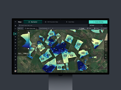 Map Explorer : Water Stress Index agriculture app chart data design digital farm field heat index map product saas stress ui ui design uiux ux vizualisation water