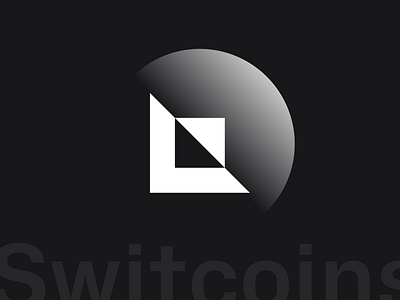 Switcoins Logo app arrow branding coin converter currency dark design digital finance fintech icon logo moon night tech ui ui design uiux ux
