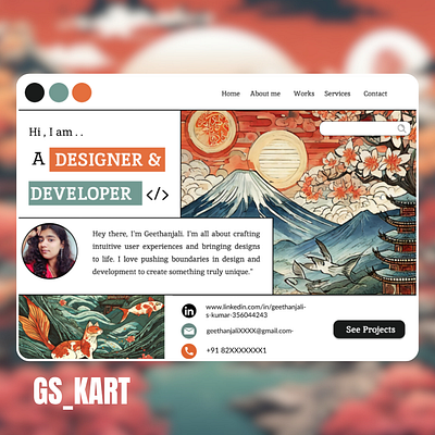 2D PORTFOLIO DESIGN- JAPANESE COMIC THEME graphic design japanesetheme portfolio