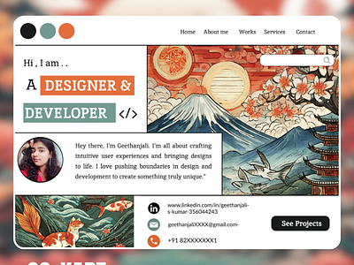 2D PORTFOLIO DESIGN- JAPANESE COMIC THEME graphic design japanesetheme portfolio