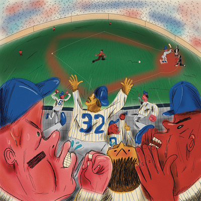 The New York Times - Bench Jockeying baseball characters colour design digital drawing editorial illustrated illustration new york times news paper perspective print procreate sport