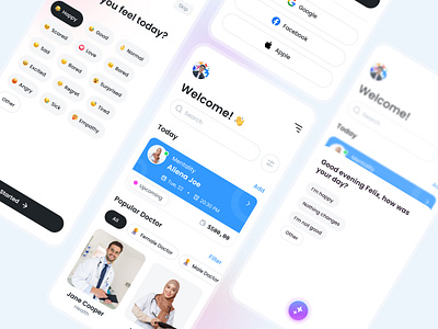 Psychology & AI - Mobile App ai design app design design design system doctor health login minimal minimalist mobile mobile app modal popup psychology sign up ui ui design user interface ux visual design app