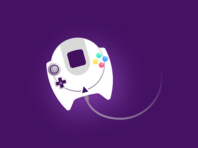 Dreamcast Controller controller dreamcast gaming icon illustration irene geller purple sega vector
