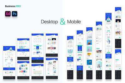 Business PRO PSD & XD mobile first business design desktop mobile first modern ps template ui ux xd