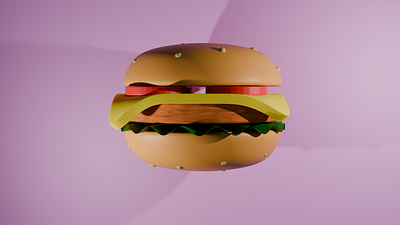 Low Poly Model 9: Burger 3d animation app branding design graphic design illustration logo motion graphics typography ui ux vector