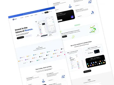 Crypto app landing page. design landing page ui web design