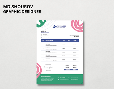 Invoice design graphic design