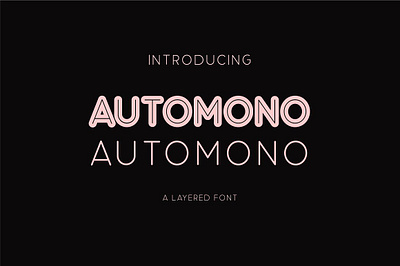 Automono Fonts alphabet automono fonts book brand clean design family graphic italic layer layered layered font logo sans sanserif simple text thin font title typo